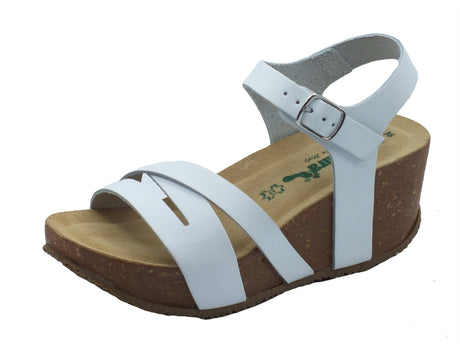 BioNatura BioNatura Sandali zeppa alta Donna 24CAPRI Imb Cast Bianco pelle bianco Bianco