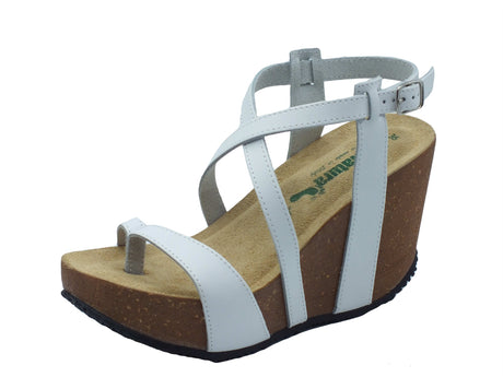 BioNatura BioNatura Sandali zeppa alta Donna 29A809 Imb Cast Bianco pelle bianco Bianco