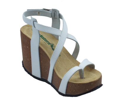 BioNatura BioNatura Sandali zeppa alta Donna 29A809 Imb Cast Bianco pelle bianco Bianco