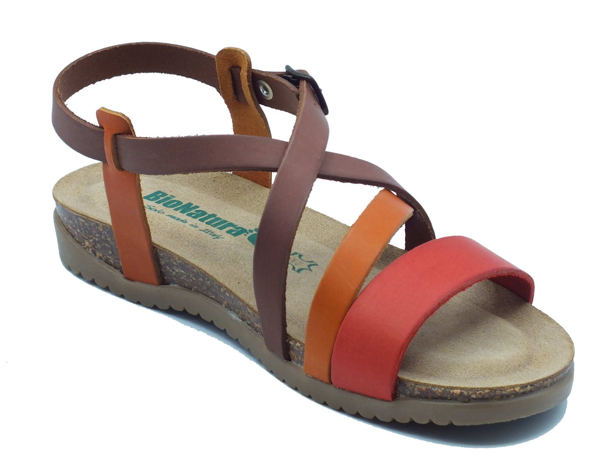 BioNatura BioNatura Sandali zeppa bassa Donna 34A2044 Imb Toronto pelle multicolore Toronto