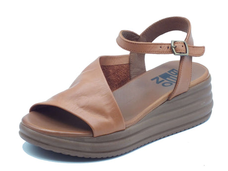 Bueno Bueno Sandali zeppa alta Donna WA2402 Marrone pelle marrone Marrone