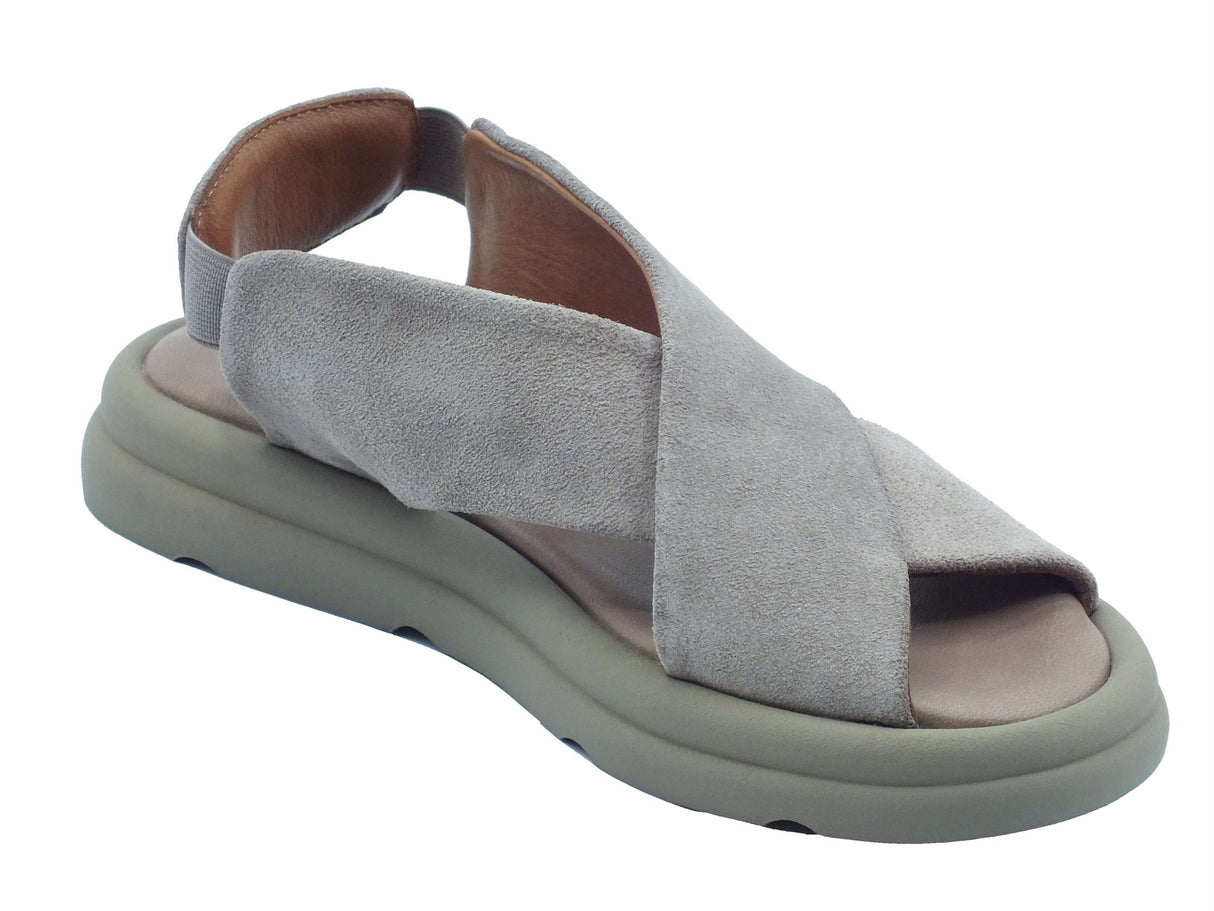 Bueno Bueno Sandali zeppa bassa Donna WA2603 Grigio pelle grigio Grigio