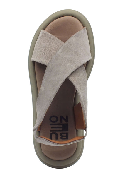 Bueno Bueno Sandali zeppa bassa Donna WA2603 Grigio pelle grigio Grigio