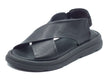 Bueno Bueno Sandali zeppa bassa Donna WA2603 Nero pelle nero Nero