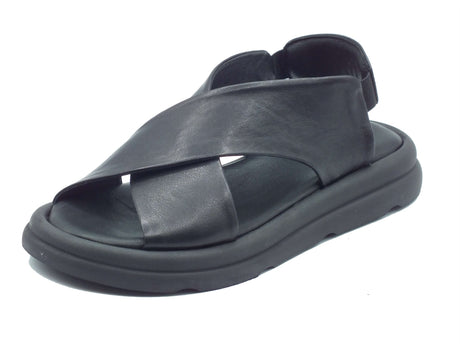 Bueno Bueno Sandali zeppa bassa Donna WA2603 Nero pelle nero Nero