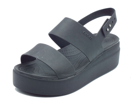 Crocs Crocs Sandali zeppa alta Donna 206453 Brooklyn Low Wedge Black gomma nero Black
