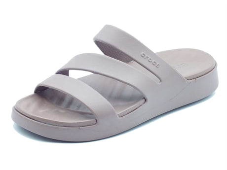 Crocs Crocs Sandali zeppa bassa Donna 209587 Getaway Strappy Marrone gomma marrone Marrone