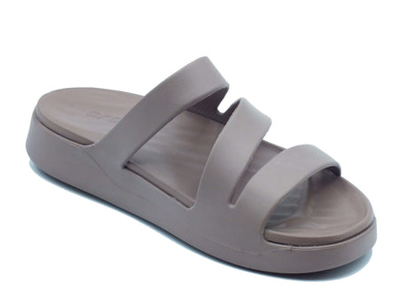 Crocs Crocs Sandali zeppa bassa Donna 209587 Getaway Strappy Marrone gomma marrone Marrone