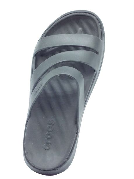 Crocs Crocs Sandali zeppa bassa Donna 209587 Getaway Strappy Black gomma nero Black