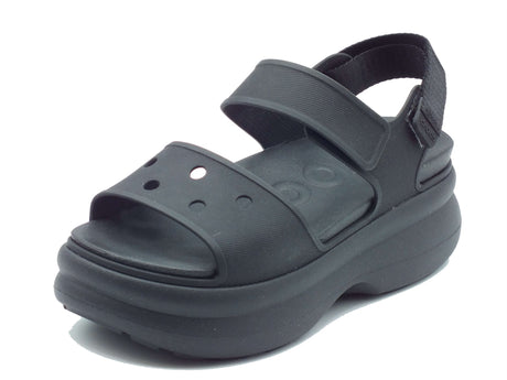 Crocs Crocs Sandali zeppa alta Donna 211755 Soho Strap Sandal Black gomma nero Black