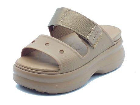 Crocs Crocs Sandali zeppa alta Donna 212861 Soho Two Strap Sandal Brown gomma marrone Brown