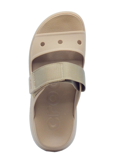 Crocs Crocs Sandali zeppa alta Donna 212861 Soho Two Strap Sandal Brown gomma marrone Brown