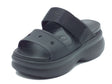 Crocs Crocs Sandali zeppa alta Donna 212861 Soho Two Strap Sandal Black gomma nero Black