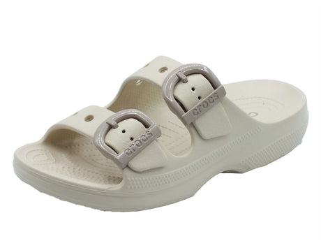 Crocs Crocs Sandali zeppa bassa Donna 212867 Saturdayenamel Buckle Beige gomma beige Beige