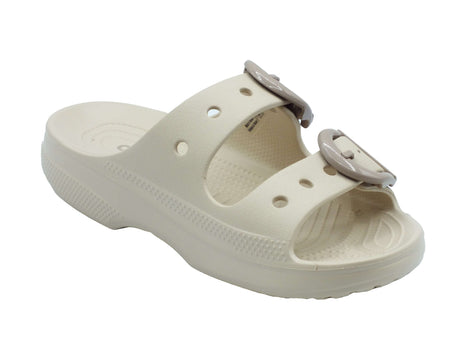 Crocs Crocs Sandali zeppa bassa Donna 212867 Saturdayenamel Buckle Beige gomma beige Beige