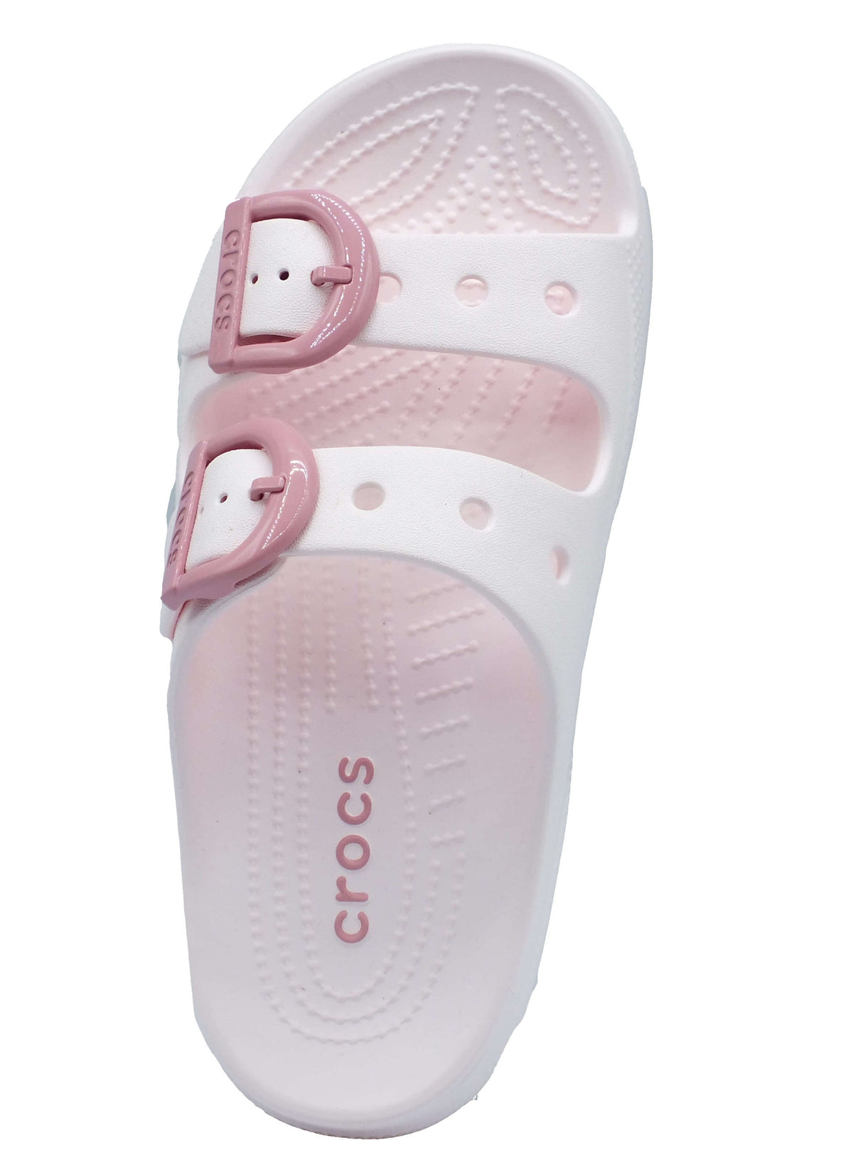 Crocs Crocs Sandali zeppa bassa Donna 212867 Saturdayenamel Buckle Rosa gomma rosa Rosa