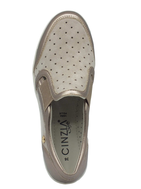 Cinzia Soft Cinzia Soft Mocassini Donna IV119829A Gravel Clay pelle oro Gravel Clay