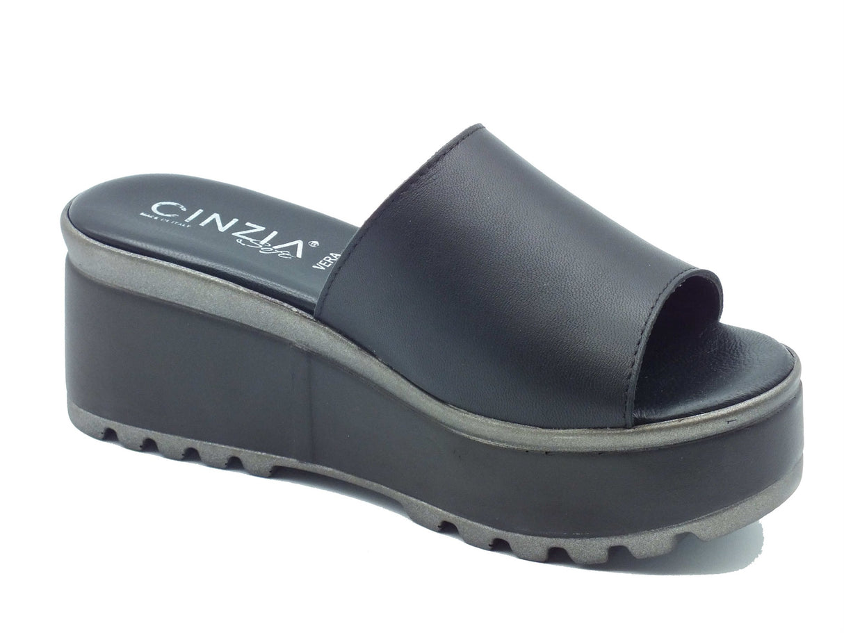 Cinzia Soft Cinzia Soft Sandali zeppa alta Donna IAF442800 Nero pelle nero Nero