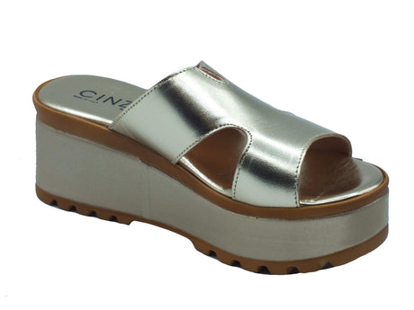 Cinzia Soft Cinzia Soft Sandali zeppa alta Donna IAF443226 Platino pelle oro Platino