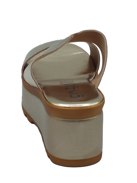 Cinzia Soft Cinzia Soft Sandali zeppa alta Donna IAF443226 Platino pelle oro Platino
