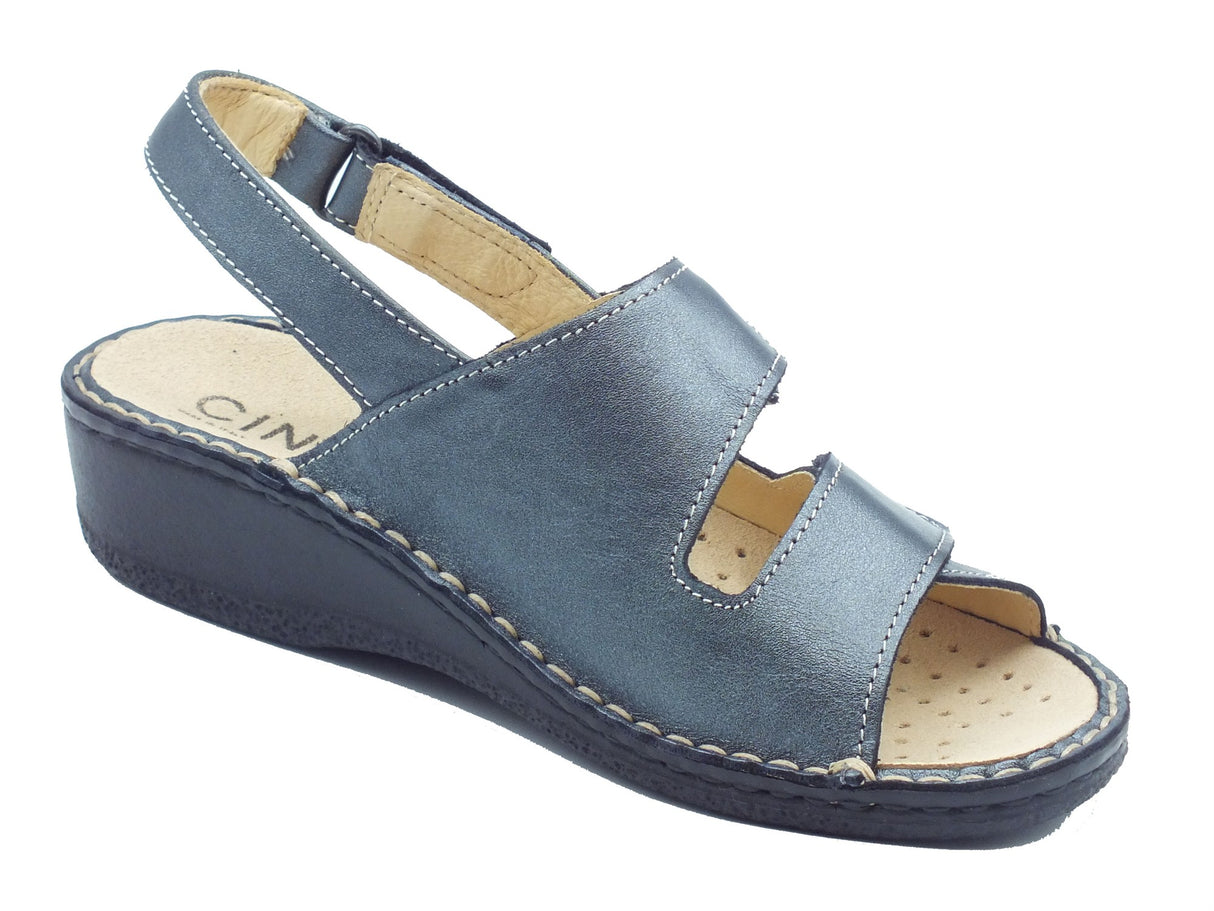 Cinzia Soft Cinzia Soft Sandali zeppa bassa Donna IM2812HCV Nero pelle nero Nero