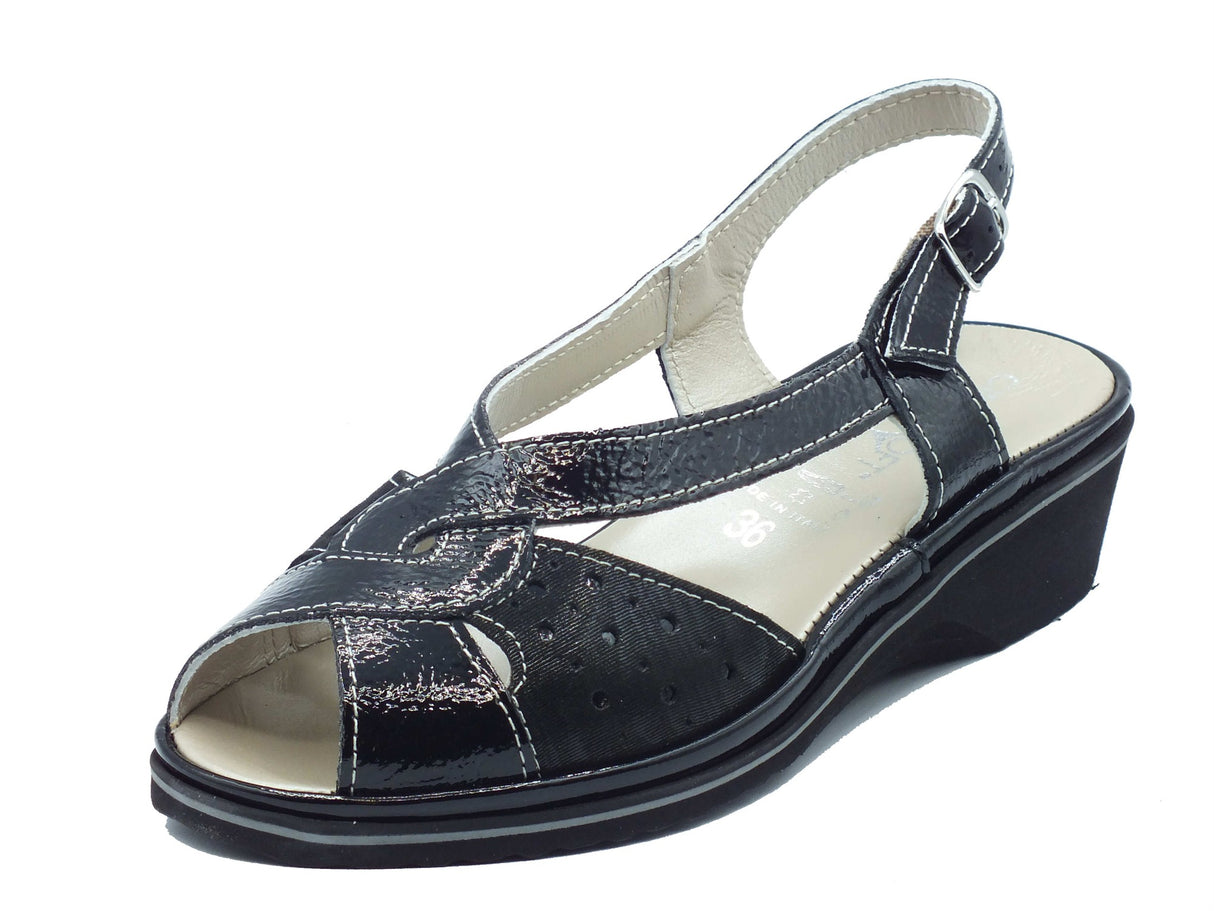 Cinzia Soft Cinzia Soft Sandali zeppa bassa Donna IP1MARY Nero pelle nero Nero