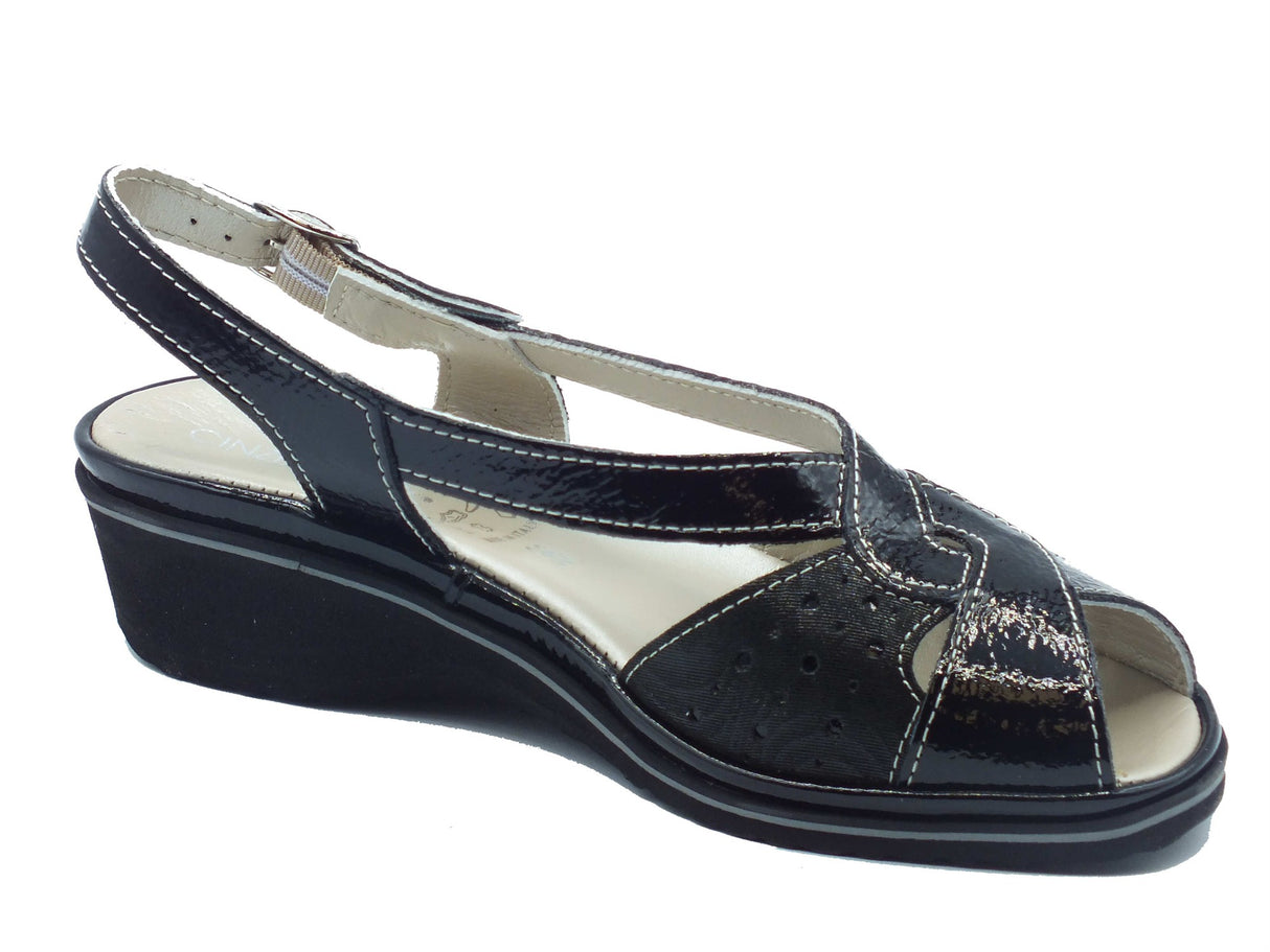 Cinzia Soft Cinzia Soft Sandali zeppa bassa Donna IP1MARY Nero pelle nero Nero
