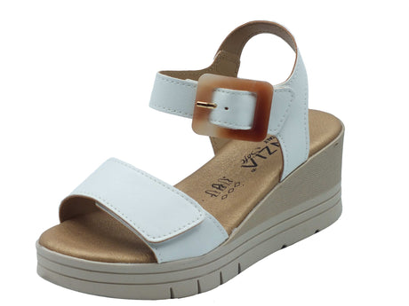Cinzia Soft Cinzia Soft Sandali zeppa alta Donna LF153 Bianco pelle bianco Bianco