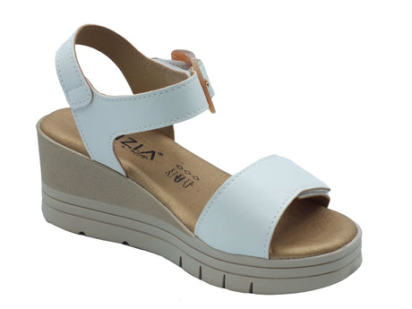Cinzia Soft Cinzia Soft Sandali zeppa alta Donna LF153 Bianco pelle bianco Bianco