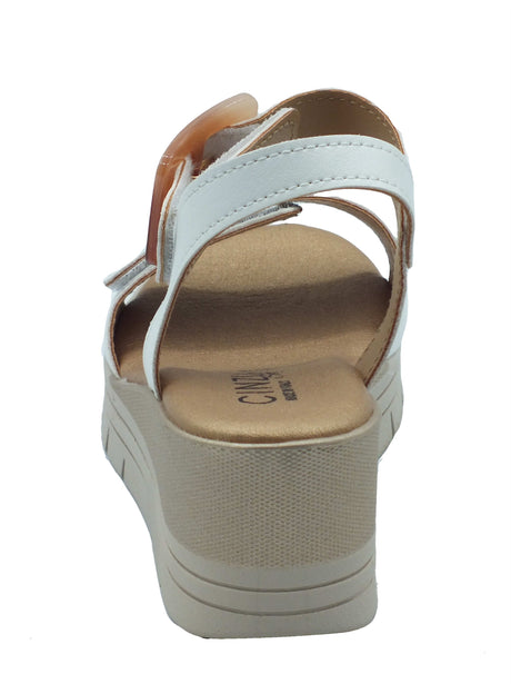 Cinzia Soft Cinzia Soft Sandali zeppa alta Donna LF153 Bianco pelle bianco Bianco