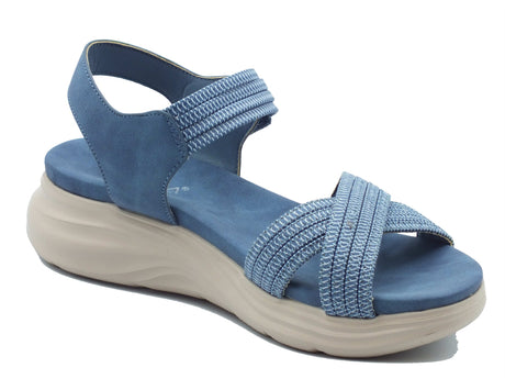 Cinzia Soft Cinzia Soft Sandali zeppa bassa Donna MCS114 Denim pelle blu Denim