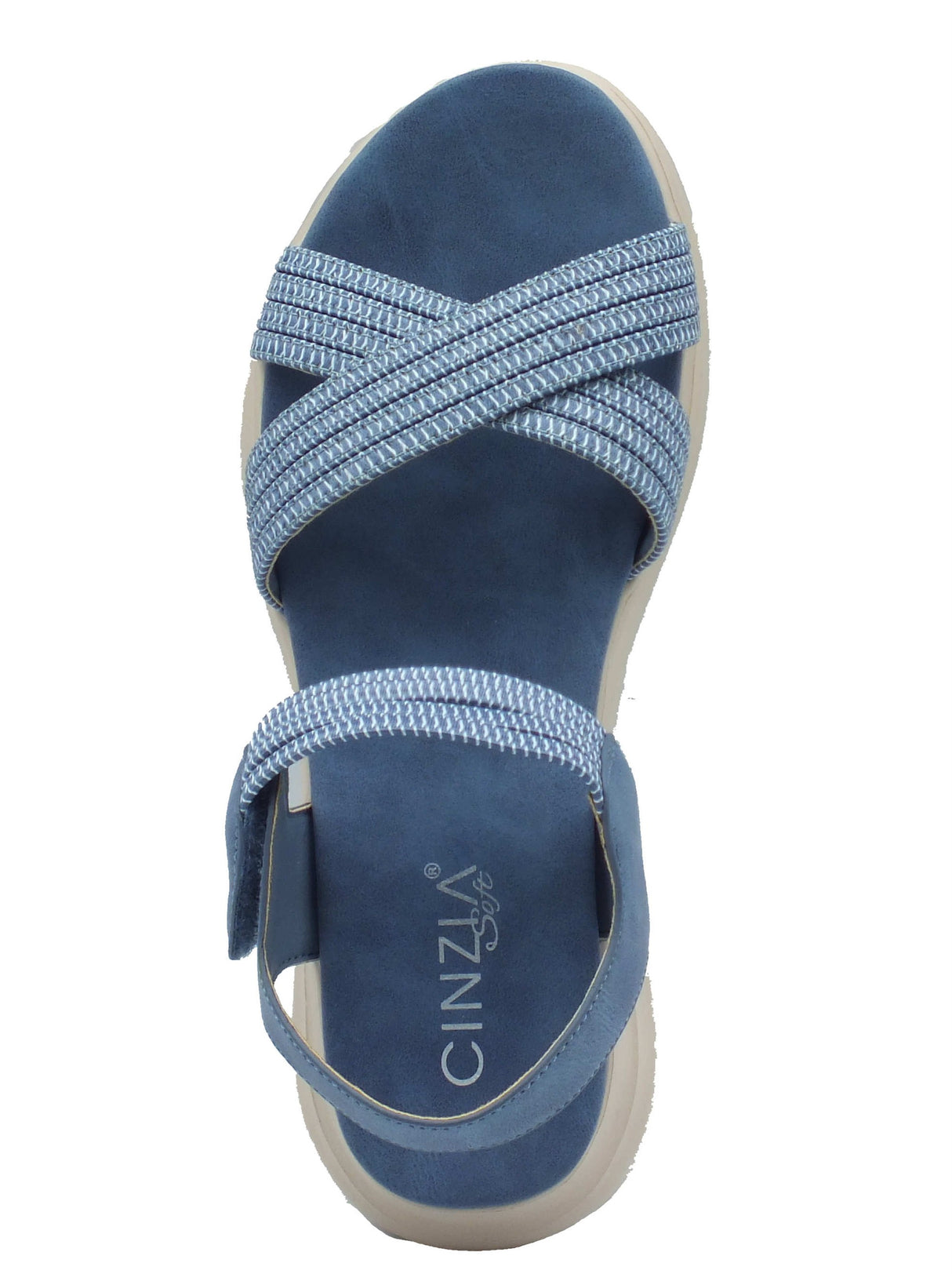 Cinzia Soft Cinzia Soft Sandali zeppa bassa Donna MCS114 Denim pelle blu Denim