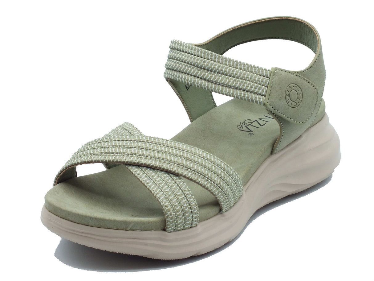 Cinzia Soft Cinzia Soft Sandali zeppa bassa Donna MCS114 Lt Khaki pelle verde Lt Khaki
