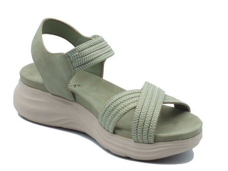 Cinzia Soft Cinzia Soft Sandali zeppa bassa Donna MCS114 Lt Khaki pelle verde Lt Khaki