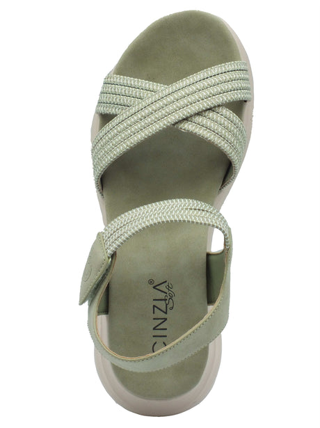 Cinzia Soft Cinzia Soft Sandali zeppa bassa Donna MCS114 Lt Khaki pelle verde Lt Khaki