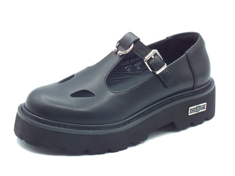 CULT CULT Sandali zeppa bassa Donna CLW421600 Slash Black pelle nero Black