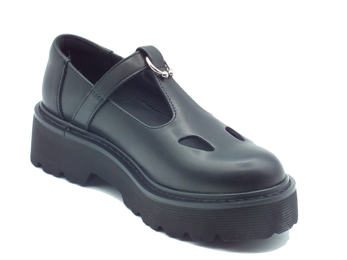 CULT CULT Sandali zeppa bassa Donna CLW421600 Slash Black pelle nero Black