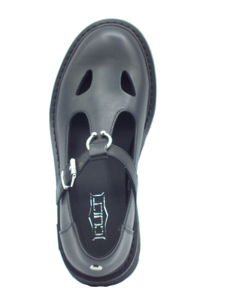 CULT CULT Sandali zeppa bassa Donna CLW421600 Slash Black pelle nero Black