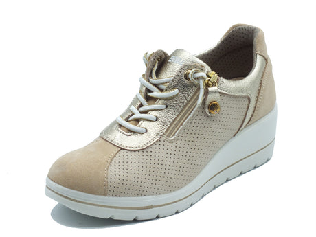 ENVAL Soft ENVAL Soft Sneakers confort Donna 1261822 Fio Bot Platino pelle beige Platino