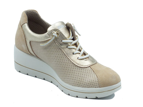 ENVAL Soft ENVAL Soft Sneakers confort Donna 1261822 Fio Bot Platino pelle beige Platino