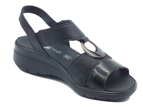 ENVAL Soft ENVAL Soft Sandali zeppa bassa Donna 128100 Nappa Nero pelle nero Nero