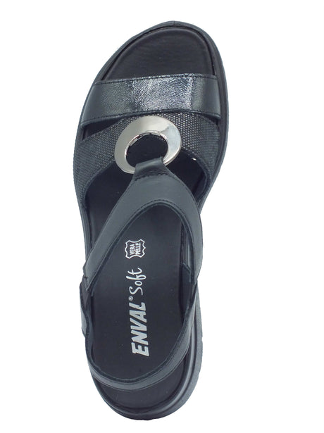 ENVAL Soft ENVAL Soft Sandali zeppa bassa Donna 128100 Nappa Nero pelle nero Nero