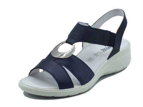 ENVAL Soft ENVAL Soft Sandali zeppa bassa Donna 1281011 Nappa Blue pelle blu Blue