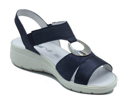 ENVAL Soft ENVAL Soft Sandali zeppa bassa Donna 1281011 Nappa Blue pelle blu Blue