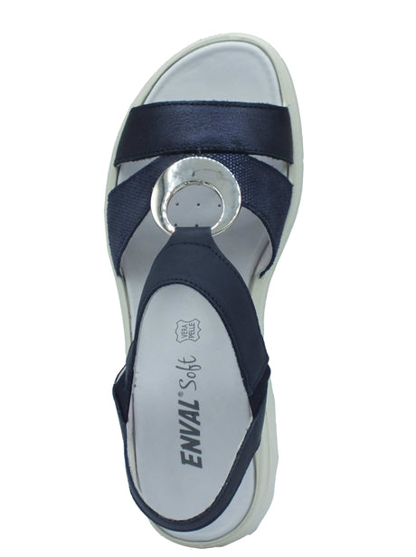 ENVAL Soft ENVAL Soft Sandali zeppa bassa Donna 1281011 Nappa Blue pelle blu Blue