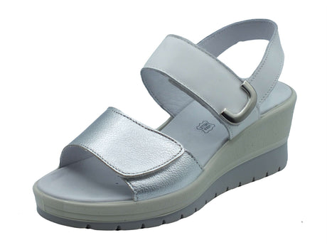 ENVAL Soft ENVAL Soft Sandali zeppa alta Donna 1283622 Nappa Argento Bianco pelle bianco Bianco