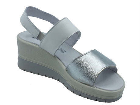 ENVAL Soft ENVAL Soft Sandali zeppa alta Donna 1283622 Nappa Argento Bianco pelle bianco Bianco