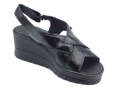 ENVAL Soft ENVAL Soft Sandali zeppa alta Donna 1283800 Naplak Nero pelle nero Nero