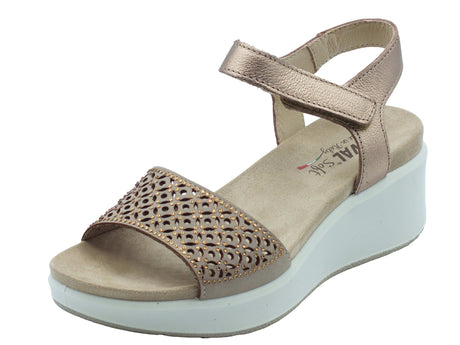 ENVAL Soft ENVAL Soft Sandali zeppa alta Donna 1292811 Fio Bot Champagne pelle oro Champagne