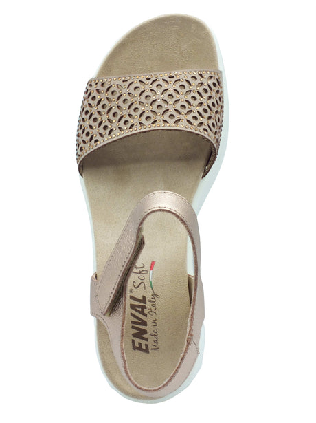 ENVAL Soft ENVAL Soft Sandali zeppa alta Donna 1292811 Fio Bot Champagne pelle oro Champagne